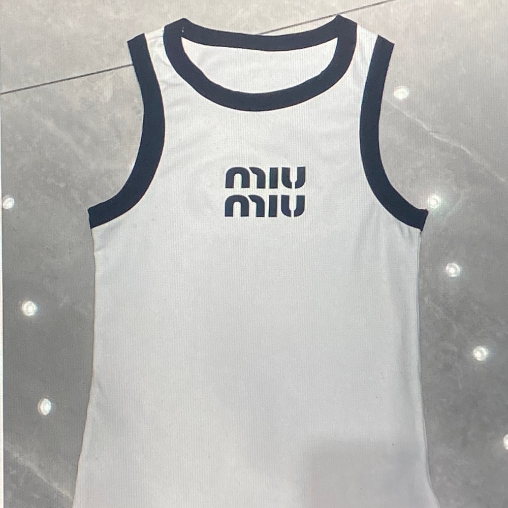 Miu Miu Black and White Logo Tank